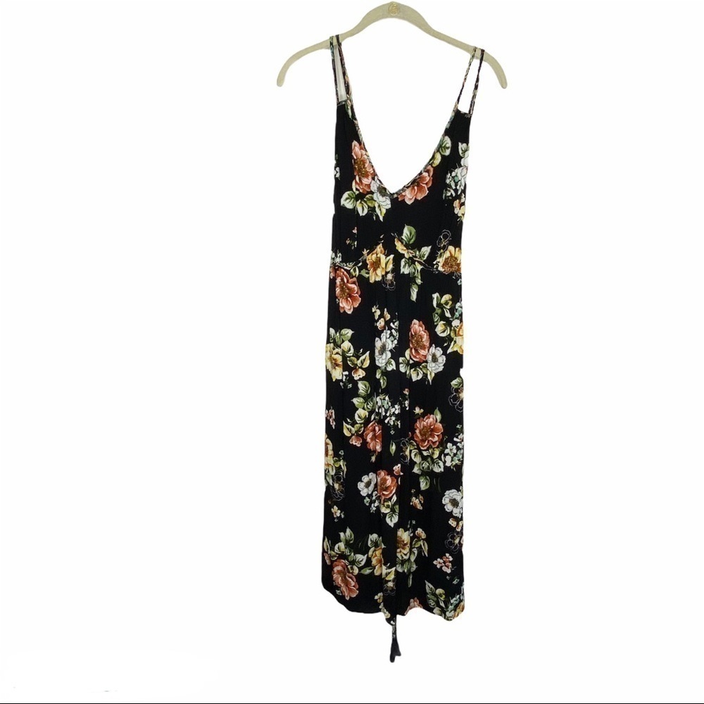 Torrid BLACK FLORAL MIXED PRINT MIDI DRESS